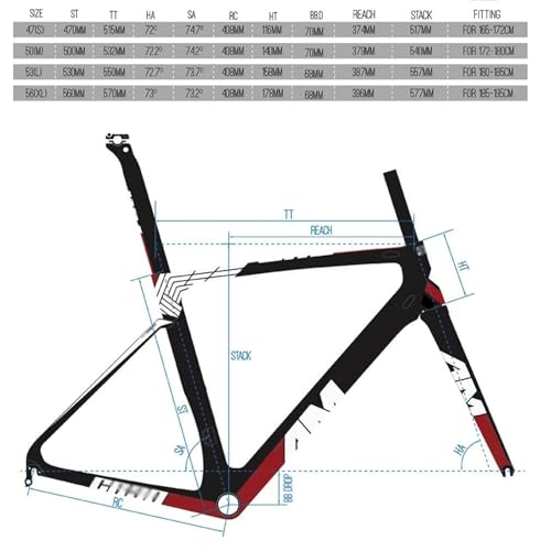 KLYso QR 130mm Ultralight Breaking Design 700c Road Bike Frameset Carbon Racing Frame + Fork Internal Routing C Brake Frame Set(47cm) - Image 2