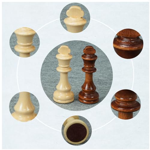 SLGGPJBU International Chess Wood Chess Set Professional Chess Board with Chess Pieces and and Storage Slots Family Game Chess Set Traditional Game Chess Gifts - Image 4