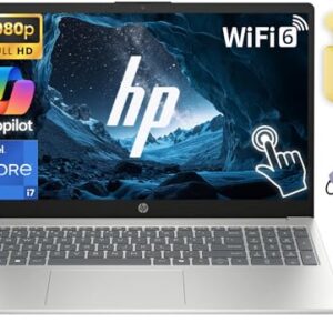 HP 15.6″ FHD Touchscreen Business Laptop Computer, 10-Core Intel i7 Processor, 32GB RAM 1.5TB Storage (1TB SSD+512GB Docking Station Set), Windows 11 Laptop with AI Ready, NLY Earphones, Silver