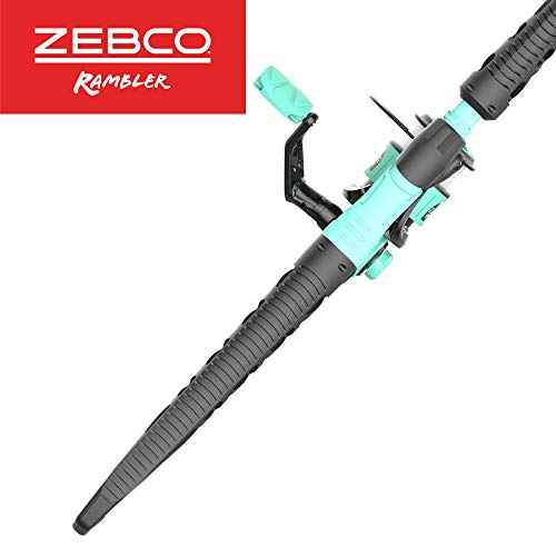 Zebco Kids Rambler Telescopic Spinning Reel and Fishing Rod Combo, 23.5-Inch to 5-Foot 3-Inch Telescoping Fishing Rod, Size 20 Reel, Pre-Spooled with 8-Pound Cajun Line, Seafoam/Black - Image 5