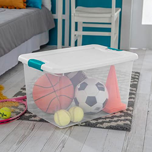 Sterilite 64 Quart Clear Plastic Stackable Storage Container Bin Box Tote with White Latching Lid Organizing Solution for Home & Classroom, 48 Pack - Image 8