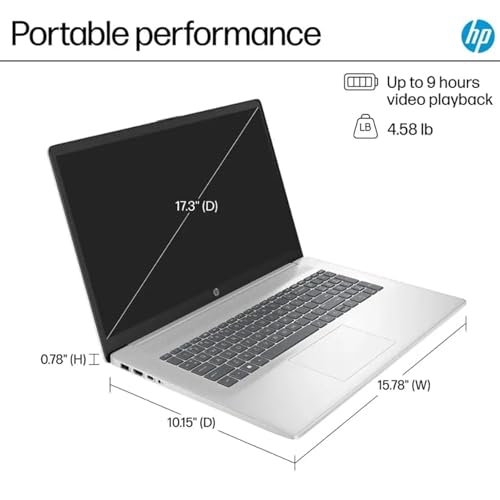 HP 17.3" Business Student Laptop, AMD Ryzen 5 7430U, 17.3" HD+ Anti-Glare, Wi-Fi 6, Copilot-AI, USB Hub, Windows11 Pro, w/Accessories,32 GB DDR4 RAM, 2 TB SSD - Image 6