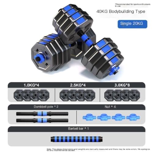HAMEXLN Dumbbel Adjustable Dumbbell Set For Use As Dumbbells, Barbells, Kettlebells, Fitness Equipment For Men And Women Barbell, Blue - Image 2