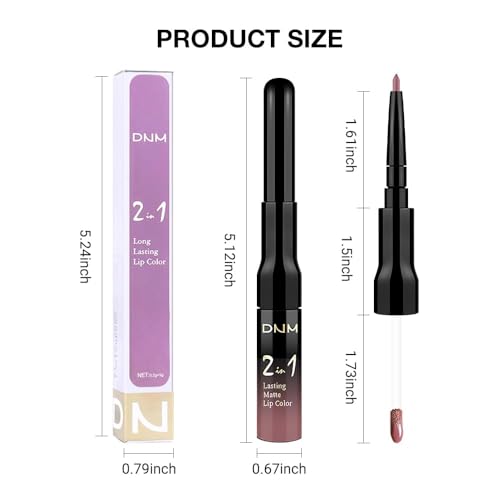 evpct 1Pcs Neutral Mauve Matte Lip Liner and Liquid Lipstick Stain Makeup Set for Women, Mauve Long Lasting Smudge Proof Lipstick labiales matte mate larga duracion listip 24 hours originales, 34# - Image 7