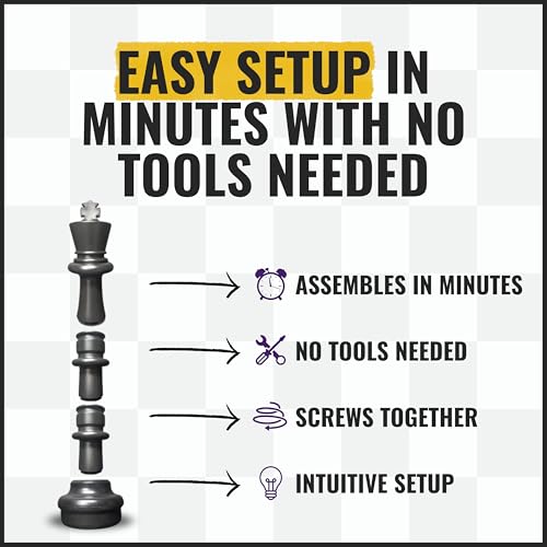 MegaChess Giant Chess Set Game with 49" Tall King - A Large Chess Set Yard Game for Families Looking for Outdoor Jumbo Games - 32 Large Pieces Made from Durable HDPE (Nylon Mat Board Included) - Image 7