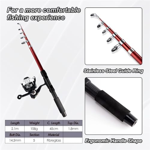 Fishing Rod, Telescopic Sea Fishing Rod & 4000 Spinning Reel Combo with Lure Line - Image 5