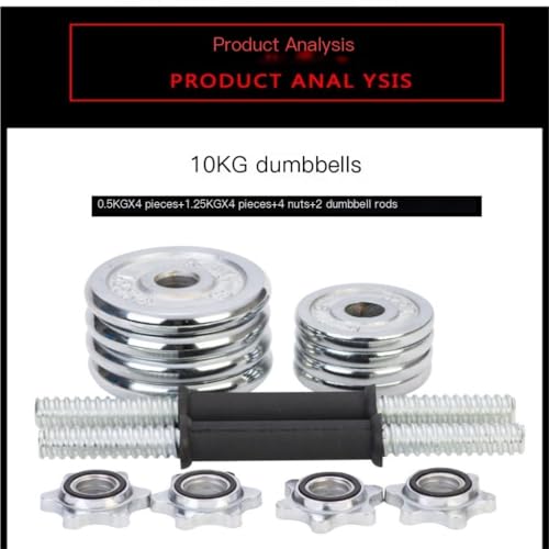 Dumbells Electroplated Pure Iron Dumbbell Fitness Home Adjustable And Removable Weightlifting Barbell Set Combination Dumbell Set (Silver 30KG) - Image 7