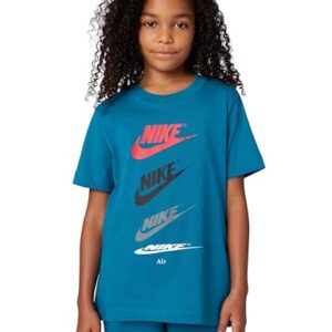 Nike Kid’s Sportswear T-Shirt Futura Repeat, Green Abyss, Large