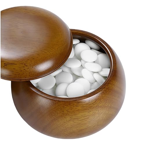 Top Natural Crystal Jade Go Board Game Set, Solid Wood Chessboards, Go Game - Weiqi, Wei Qi, Chinese Decor & Gifts, Chinese New Year Decor (Oak Barrel) - Image 2