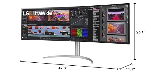 LG 49WQ95C-W 49 Inch 32:9 Curved UltraWide DQHD (5120 x 1440) Nano IPS Monitor, NVIDIA G-SYNC Compatible & AMD FreeSync Premium Pro, HDMI 2.1 & USB Type-C (90W PD), Tilt/Height/Swivel Adjustable - Image 10