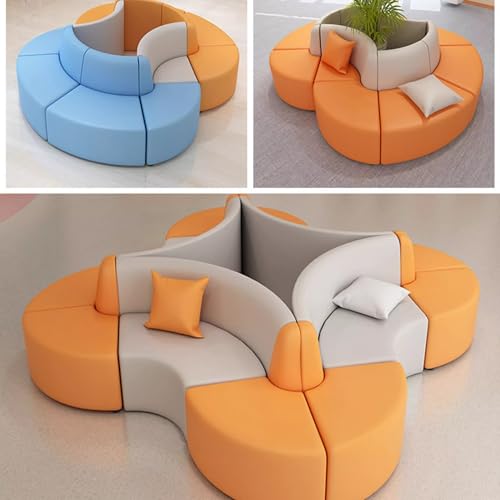 JOSOGO Unique Sectional Sofa Set, Creative Modular Lounge Seating for Artistic Waiting Zones, Modern Abstract Furniture Piece to Elevate Office or Studio Decor(B) - Image 6