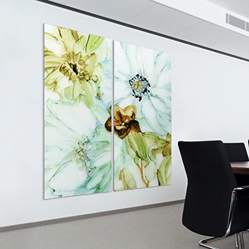 Empire Art Direct "Seaglass Garden I AB Frameless Free Floating Tempered Glass Panel Graphic Wall Art Set of 2, Ready to Hang, Living Room, Bedroom & Office, 72in x 36in x 0.2in each - Image 6