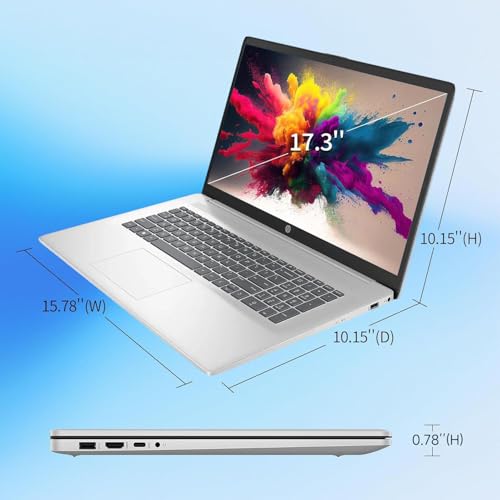 HP 17 Inch Laptop 2025, 17.3" FHD IPS Display, 64 GB RAM, 2 TB SSD, AMD Ryzen 5 7430U, AMD Radeon Graphics, Copilot-AI, Wi-Fi 6, Long Battery Life, Anti-Glare, Windows 11 Pro, w/Accessories - Image 9