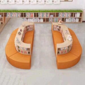 JOSOGO Modular Bookcase Sofa Set, Ergonomic Reading Corner Furniture for Lounge, Activity Room & Home Library(D)