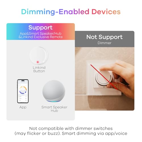 Linkind BR30 Smart Light Bulbs,1200LM Smart Flood Light Bulbs Compatible with AiDot App, Alexa, Google Home, E26 RGBTW Recessed Color Changing Bulbs, 2.4GHz WiFi Only, LED Light Bulbs 14W=85W,2Pack - Image 6