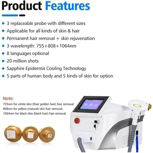 TAixl 808nm Hair Removal Device with CoolTouch Technology - Professional At-Home Permanent Hair Reduction System for Face & Body, Painless & Long-Lasting Results - Image 3