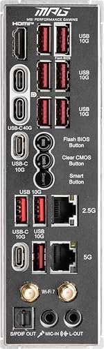 MSI MPG X870E Carbon WiFi Gaming Motherboard (AMD Ryzen 9000/8000/7000 Series Processors, AM5, DDR5, PCIe 5.0, M.2 Gen5, SATA 6Gb/s, USB 40Gbps, HDMI, Wi-Fi 7, Bluetooth 5.4, 5Gbps LAN, ATX) - Image 5