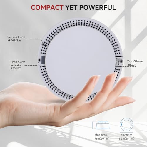 WeGoIOT Smoke Detector Alarm,10-Year Battery Smoke Fire Alarm with Photoelectric Sensor, LED Indicator Test & Silence Button-JTY-GW-YB010L (1 Pack) - Image 8