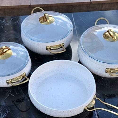 Cookware Pots and Pans 7 Piece Cookware Set with Granite Lid Coating Accessories Kitchen Nonstick Pans - Image 5