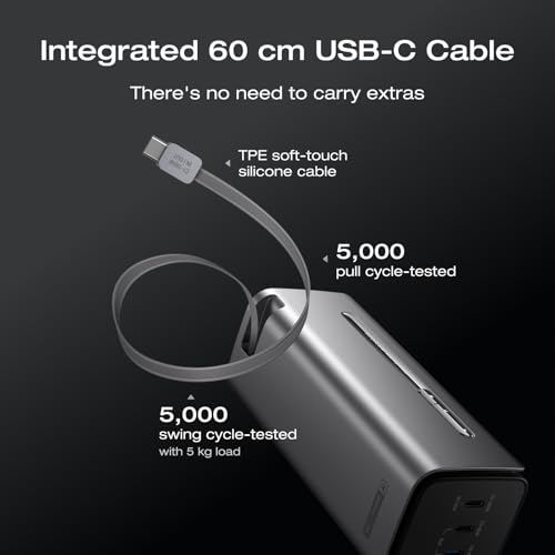 EF ECOFLOW Rapid Pro Power Bank 20000mAh, 230W Max Output with 100W Built-in Cable, 4-Port Portable Charger, Up to 120W Charging Power, Compatible with iPhone 17/16/15/14, Samsung, Laptop and More - Image 4