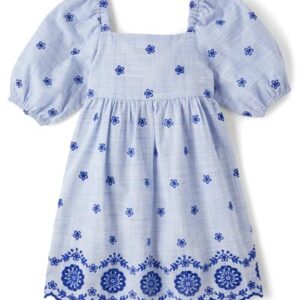 Gymboree,Girls,and Toddler Short Sleeve Casual Spring Dresses,Navy Narrows,3T