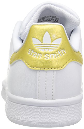 Adidas Originals Stan Smith Sneaker, FTWR White/FTWR White/Gold Metallic, 6 US Unisex Big Kid - Image 3