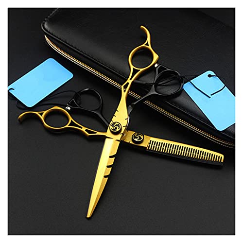 FGDIUCV Hair Clippers Shears for Hair Cutting 6 Inch Barber Scissors, Hair Salon, Flat Scissors, Blonde Hairdressing Scissors, Beauty Scissors, Thinning Scissors Hair Cutting Kit - Image 2