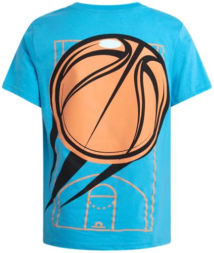 Pro Athlete Boys Athletic Shirts - 4 Pack Soft Cotton Blend Active Performance Crew Neck Short Sleeve Graphic Tees, Size 10-12, Green/Turquoise/Teal/Black - Image 7