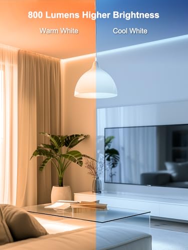 ANGELHALO Smart Light Bulbs, Color Changing A19 LED Light Bulb, Work with Alexa and Google Assistant, Wi-Fi & Bluetooth Light Bulbs, 16 Million Colors RGBCW, Music Sync, 800 Lumens, 2.4Ghz only,2 Pack - Image 5