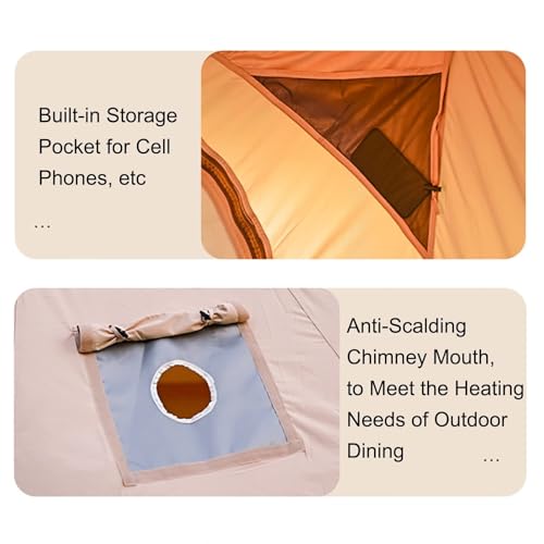 Outdoor Waterproof Cotton Canvas Tent, 4 Season Family Camping Tent 8-10 Person with Stove Jacks for Glamping and Festivals and Human Shelter - Image 2