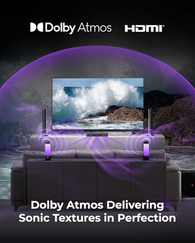 ULTIMEA 9.1ch Surround Sound System with Dolby Atmos, 2 Rear Speaker, 6.5" Wireless Subwoofer, RGB Light, App, Detachable Surround Sound System for Home Theater, Peak Power 470W, HDMI eARC, Apollo S90 - Image 3