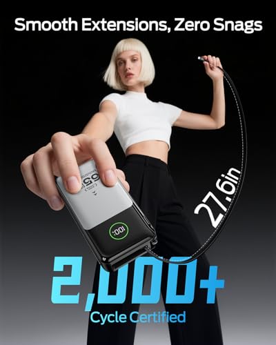 MOVE SPEED Portable Charger Laptop Power Bank 20000mAh 65W, Travel Essentials Battery Pack with Built-in Retractable USB-C Cable & Wall Plug, for MacBook/iPhone 17/16/15/iPad/Galaxy/Dell/HP and More - Image 5