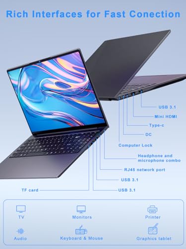 XNQ Laptop Computer,15.6-inch Gaming Laptop,16GB DDR4,512GB SSD,Core i5, Buttery-Smooth Experience,IPS FHD Display,8000mAh Battery,HDMI,Type C Port,Wifi6,Backlit Keyboard,Win 11 Pro - Image 8