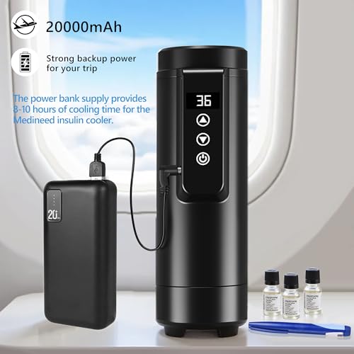 Insulin Cooler Travel Case Tsa Approved, USB Charger Diabetes Travel Case Medicine Organizer, 1-7 Pens Medication Cooler Refrigerated Medicine Box for Diabetic Supplies Carrying (Black) - Image 5