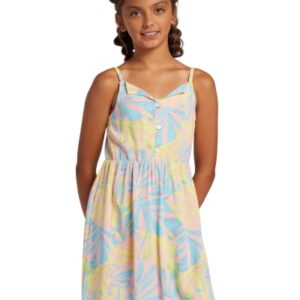 Roxy Girls Under The Sea Sleeveless Casual Dress, Daiquiri Green All Palmed O Rg, 14 US