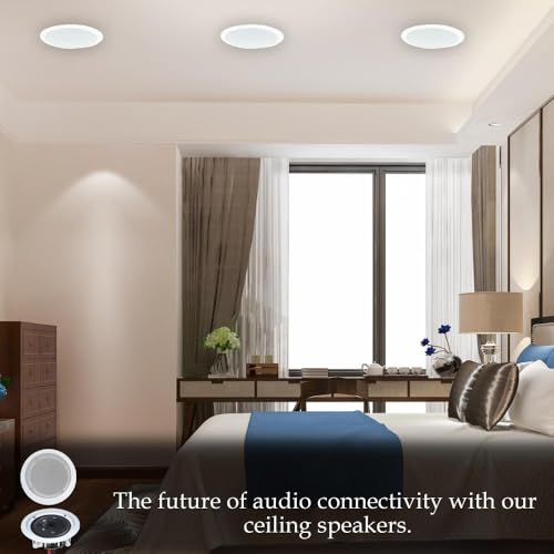 Home Theater Sound System Kit - 2000 Watts Bluetooth Amplifier w/ 4 Qty of 8" Framed Ceiling Speakers 300 W Each, 200 ft Speaker Wire & Remote for Home, Office, Commercial, Bars by Technical Pro - Image 7