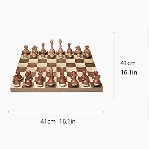 IGZVMBO Creative Wooden Chess Set Tumbler Chess Piece Three-Dimensional Corrugated Chessboard Family Interactive Toy Decoration Chess Gifts - Image 2