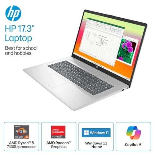 HP 17.3” Business Laptop with Copilot AI | AMD Ryzen 5 6-Core Processor | 64GB RAM | 2TB SSD | AMD Radeon Graphics | Anti-Glare | Wi-Fi 6 | USB-C & HDMI | Bluetooth Earbuds | Windows 11 - Image 2