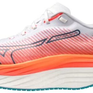 Mizuno Mens Wave Rebellion Pro Running Shoe, White-Silver, 11 Regular