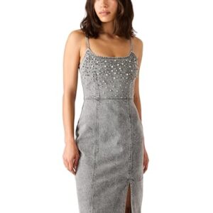 Steve Madden Apparel Women’s Embellished Giselle Dress, Fog