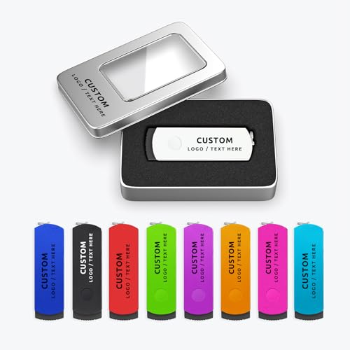 Custom USB Flash Drive, Personalized USB Thumb Drive Memory Stick, Portable Swivel USB Pen Drive High Speed U Disk for External Data Storage (128GB,100PCS) - Image 6
