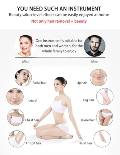 Portable Professional Hair Remove Machine with Large Touch Screen Display, Salon Beauty Device for Women Men Face Body Hair Remove Skin Care Tools Ice Handle Painless Permanent - Image 8