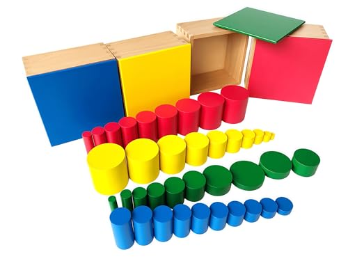 Advanced Montessori Sensory Toys, Montessori Sensorial Kit 2 with Knobless Cylinders & Trinomial Cube, 12 Premium Beechwood Educational Toys for Kids 3-8, Homeschool Preschool Learning Materials - Image 5