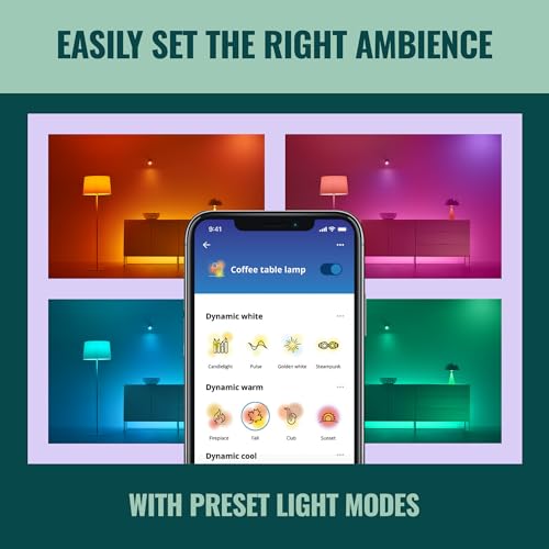 WiZ Connected 65W BR30 Color LED Smart Bulb - Pack of 6 - E26 - Indoor - Connects to Your Existing Wi-Fi - Control w/Voice or App + Activate w/Motion - Matter Compatible - Image 4