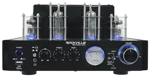 Rockville LED Tube Amp/Home Theater Receiver+(8) 8" White Ceiling Speakers - Image 2