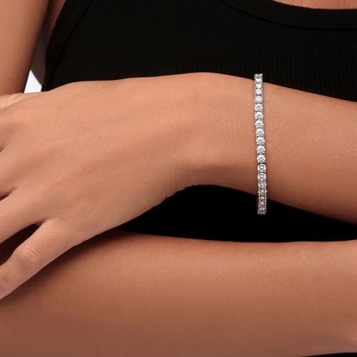 18K Yellow Gold Plated Silver Bracelet With 14.50 TCW Lab Grown Moissanite (D Color, Round Brilliant, VVS Clarity), Handcrafted Sustainable Fine Jewelry - Image 4