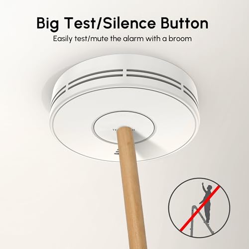 Smoke Detector Carbon Monoxide Detector Combo 10 Year Battery, KARUOTOP Smoke Alarm CO Detector with Large Test/Silence Button, Adhesive or Screw Installation - Image 5