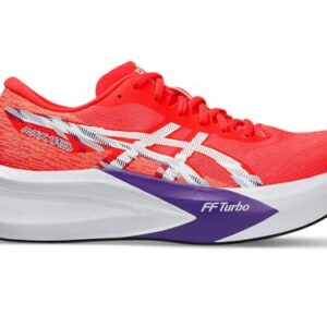 ASICS Men Magic Speed 4 Running Shoe, FLASH RED/WHITE, 12