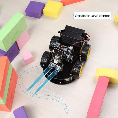 ELEGOO UNO R3 Smart Robot Car Kit V4 for Arduino Robotics for Kids Ages 8-12 12-16 STEM Science Kits Coding Gifts for 8 9 10 11 12 13 14 15 16 Year Old Boys Girls Teens Cool Engineering Building Toys - Image 5
