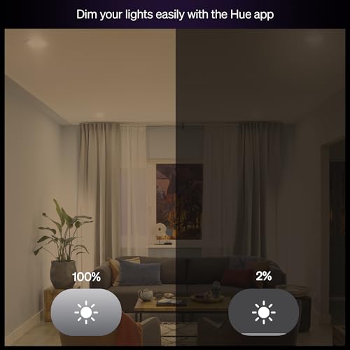 Philips Hue Essential Smart LED BR30 Bulb 2-Pack, White and Color Ambiance, E26, 7.2W, 2200K-6500K, 650 Lumens, Dimmable, Works with Alexa, Google Assistant, Apple Home - Image 4